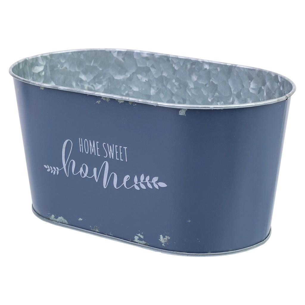 Cestino in metallo blu 22,5x13,7x11,3 B20x11