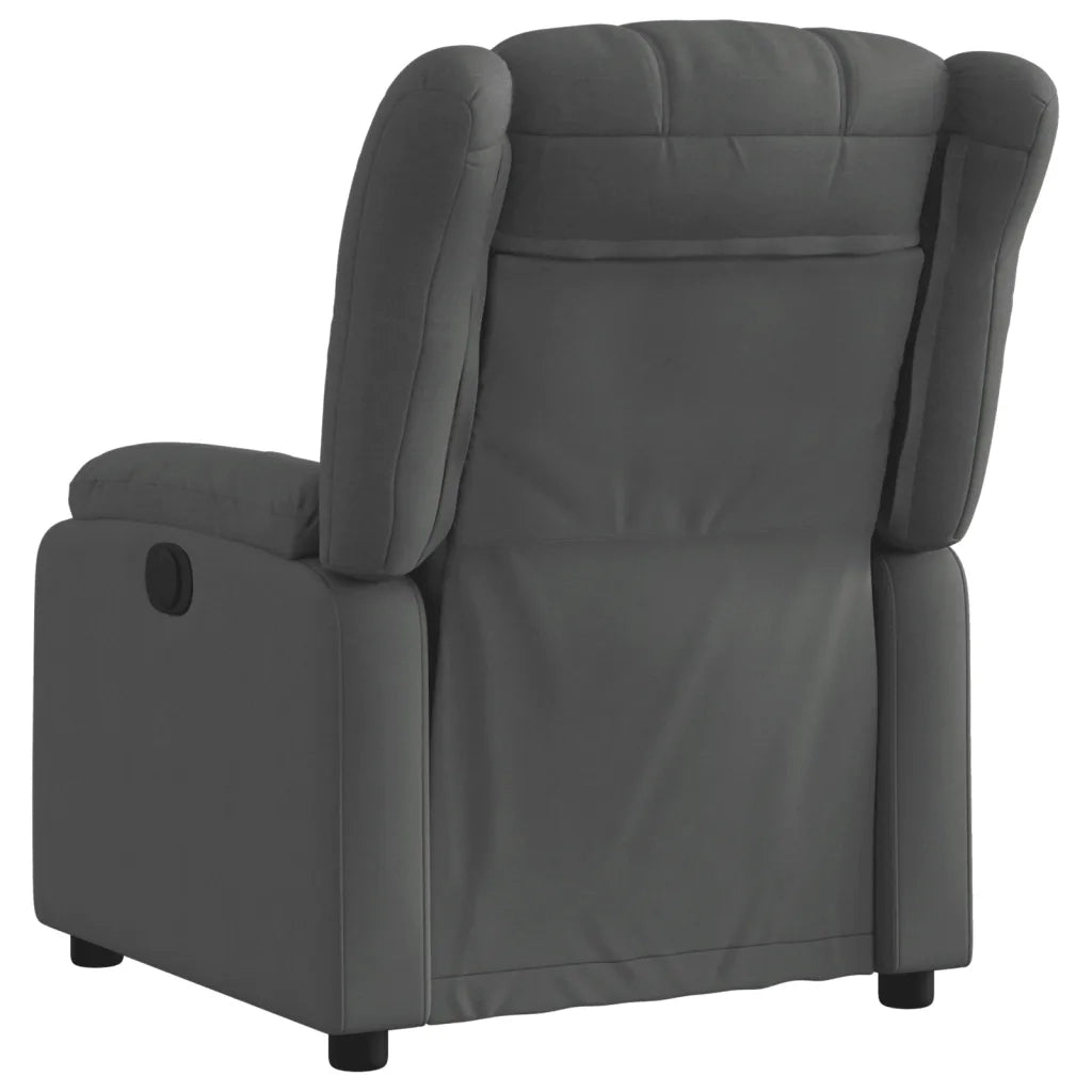 Poltrona | Sedia Relax Elettrica Reclinabile Grigio Scuro in Tessuto