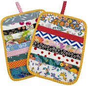 Pannelli di assorbimento 2 pezzi - Resistente al calore - Cotone - Patchwork - Lavabile - 22 x 17 cm - Pannelli di sottopiede