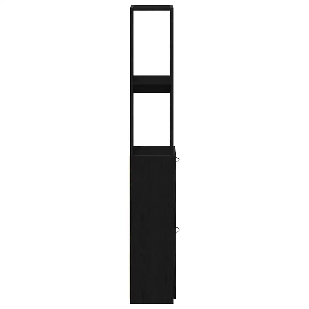 Mobile da Bagno | Armadio da bagno Rovere Nero 25 x 25 x 170 cm Legno multistrato