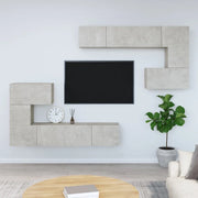 Mobile Porta TV a Parete Grigio Cemento in Legno Multistrato 3114585