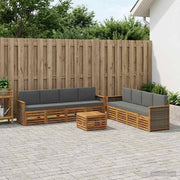 Set di divani da esterno 9 pz Naturale e Antracite 3384168