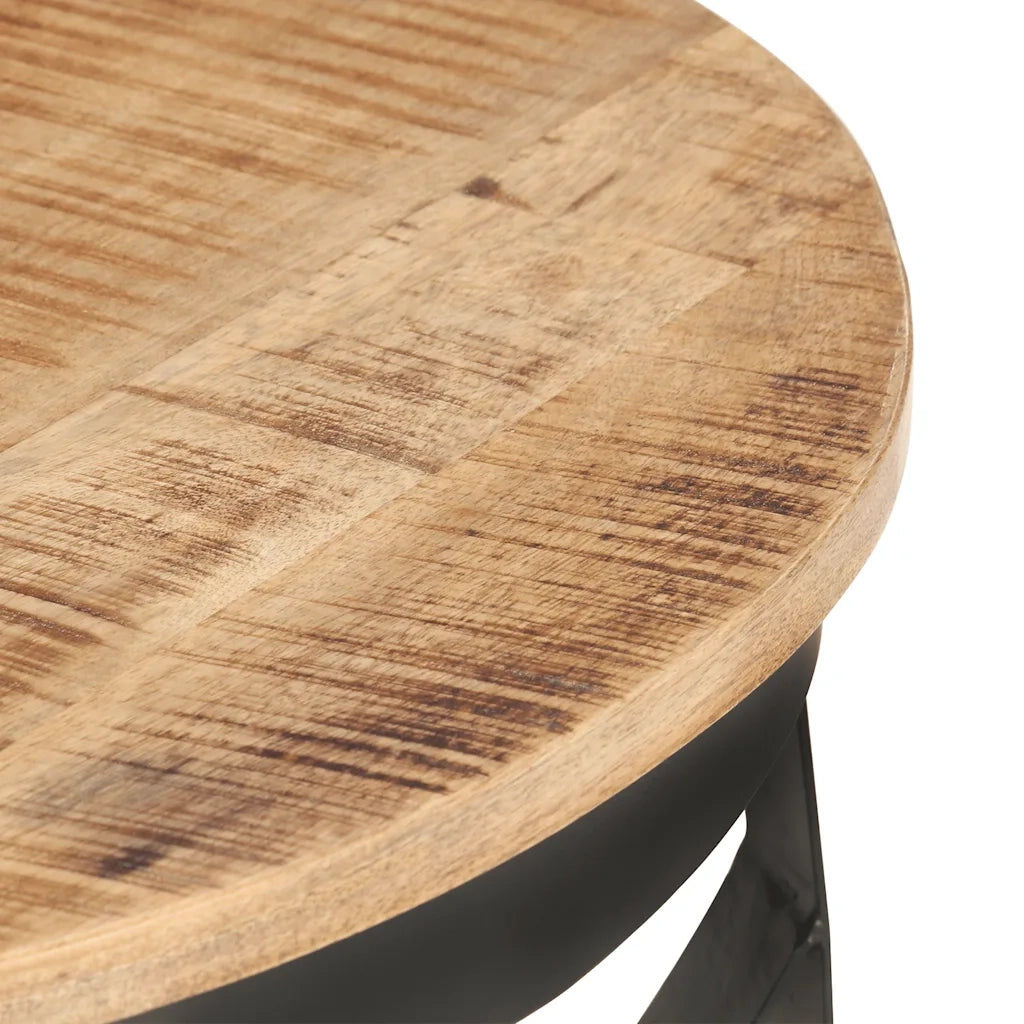 Tavolino da CaffÃ¨ Ã˜68x43cm in Legno di Mango Grezzo  cod mxl 15298