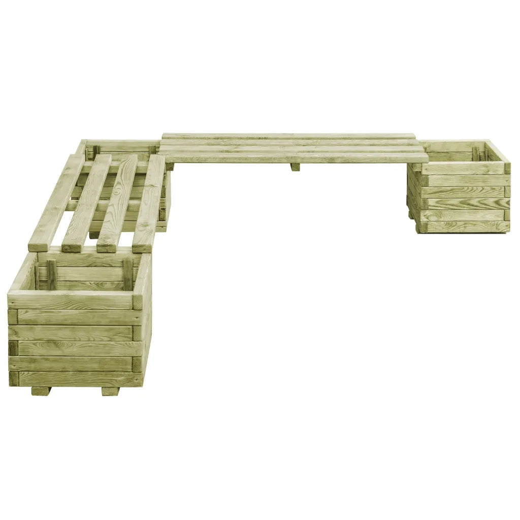 Fioriera | Cassetta per fiori | Vaso da Giardino con Panca in Legno di Pino Impregnato