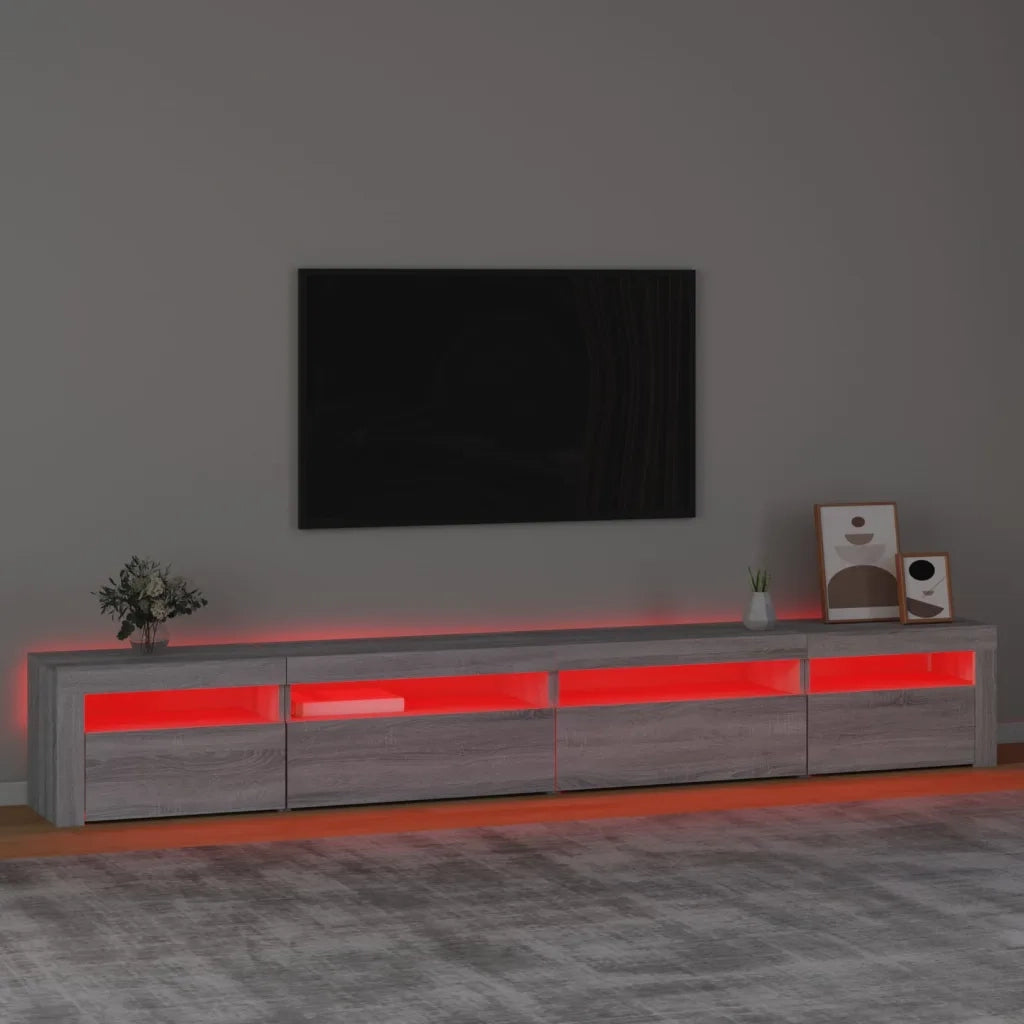 Mobile Porta TV con Luci LED Grigio Sonoma 270x35x40 cm cod mxl 24772