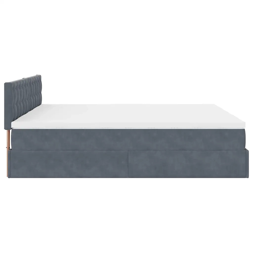 Struttura Letto Pouf con Materassi 200x200 cm Velluto 3312117