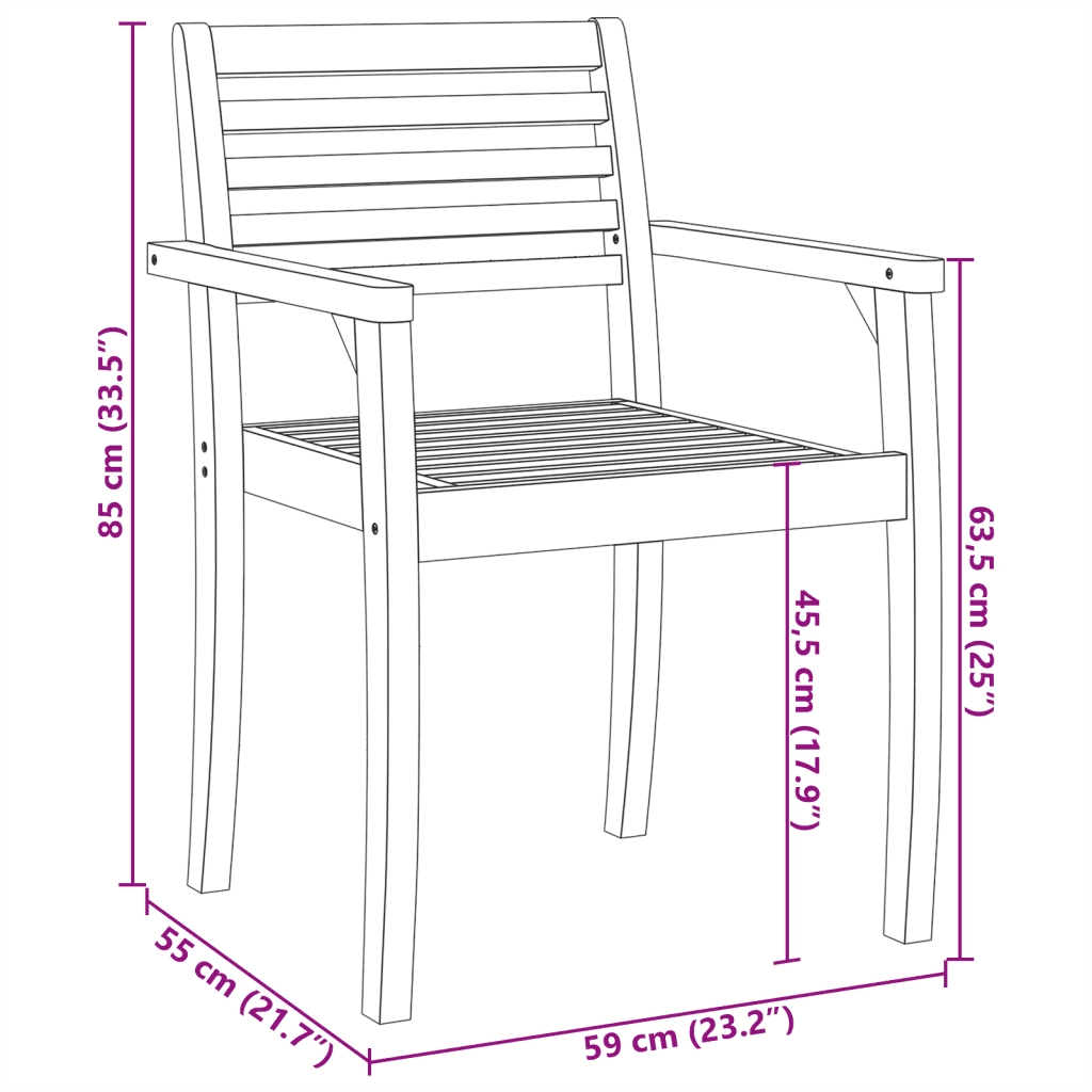 Sedie da Giardino 2 pz 59x55x85 cm Legno Massello di Acacia 4004912