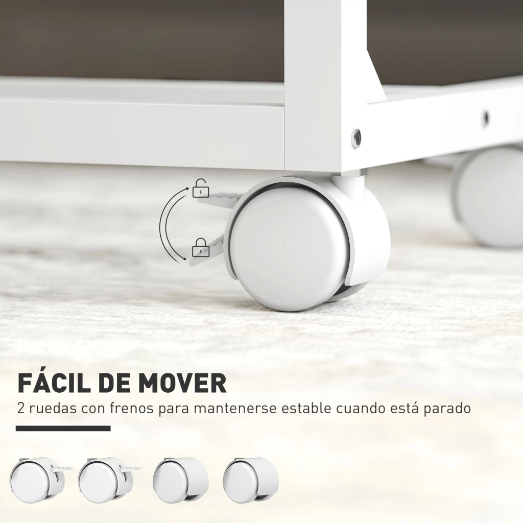 Tavolino con Ruote ¨C Minimal ¨C 55x36x62,5-82,5 cm Robe