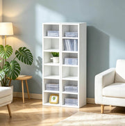 Set di 2 colonne portacd e dvd bianche con 12 vani