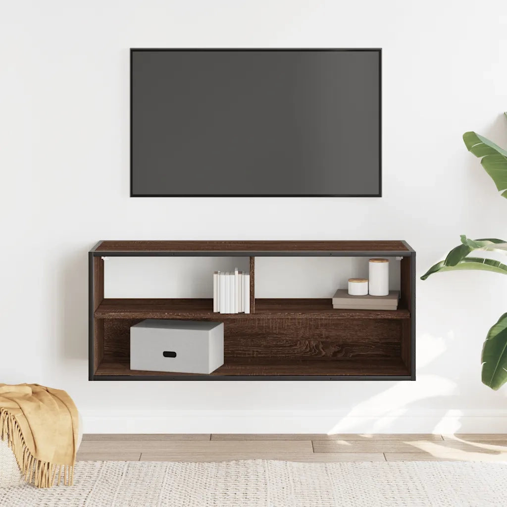 Mobile TV-Credenza per TV-Console TV Rovere Marrone 100x31x39,5 cm in Truciolato e Metallo 977983