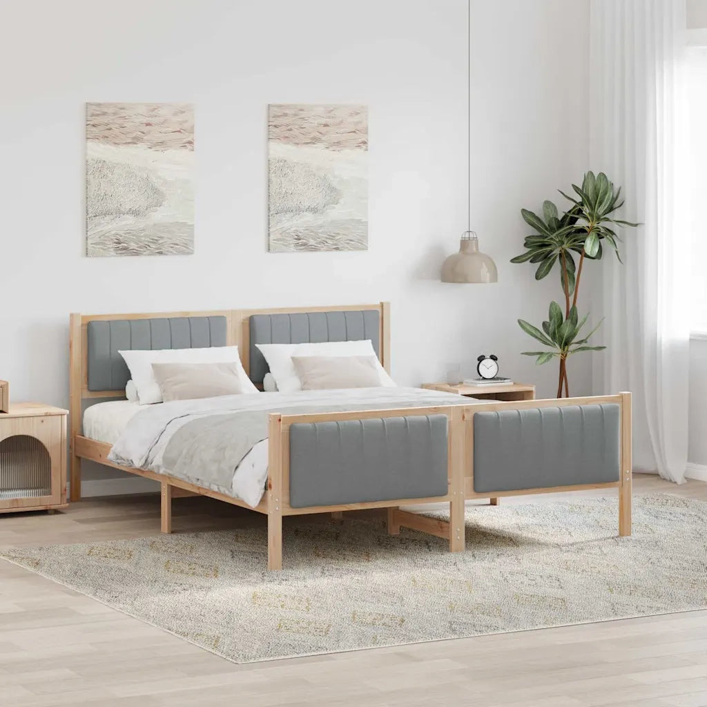 Struttura del Letto Marrone e grigio chiaro 150 x 200 cm 3394313