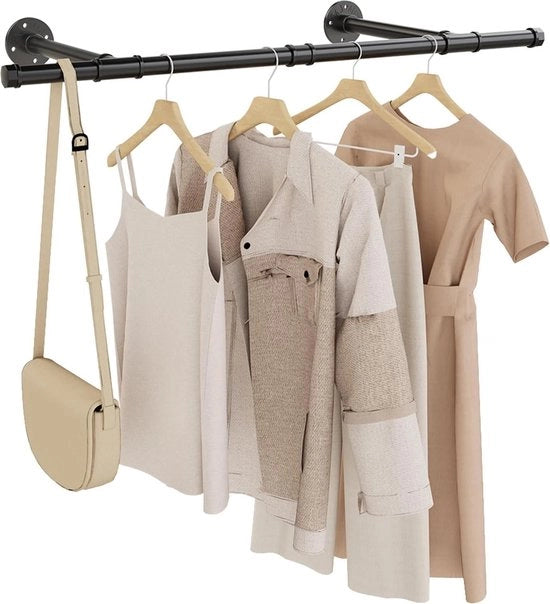 90 cm Pijp per Parete per Abbigliamento con Montaggio a Parete Sostenibile per Carichi Elevati in Acciaio - Maniglia Multifunzionale per Abbigliamento per Lavanderia e Cassetto (1 Pezzo)