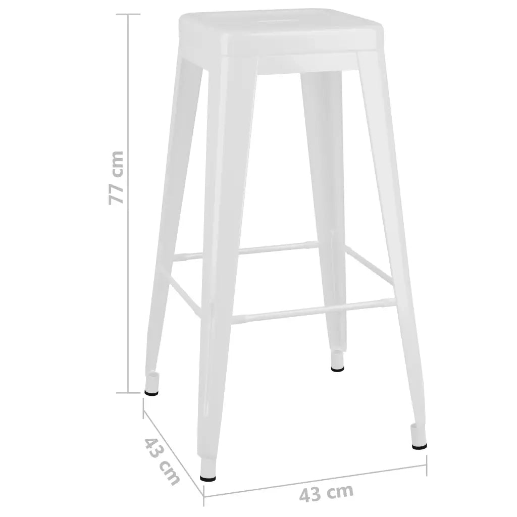 Sgabelli da Bar Impilabili 2 pz Bianchi in Metallo cod mxl 78437