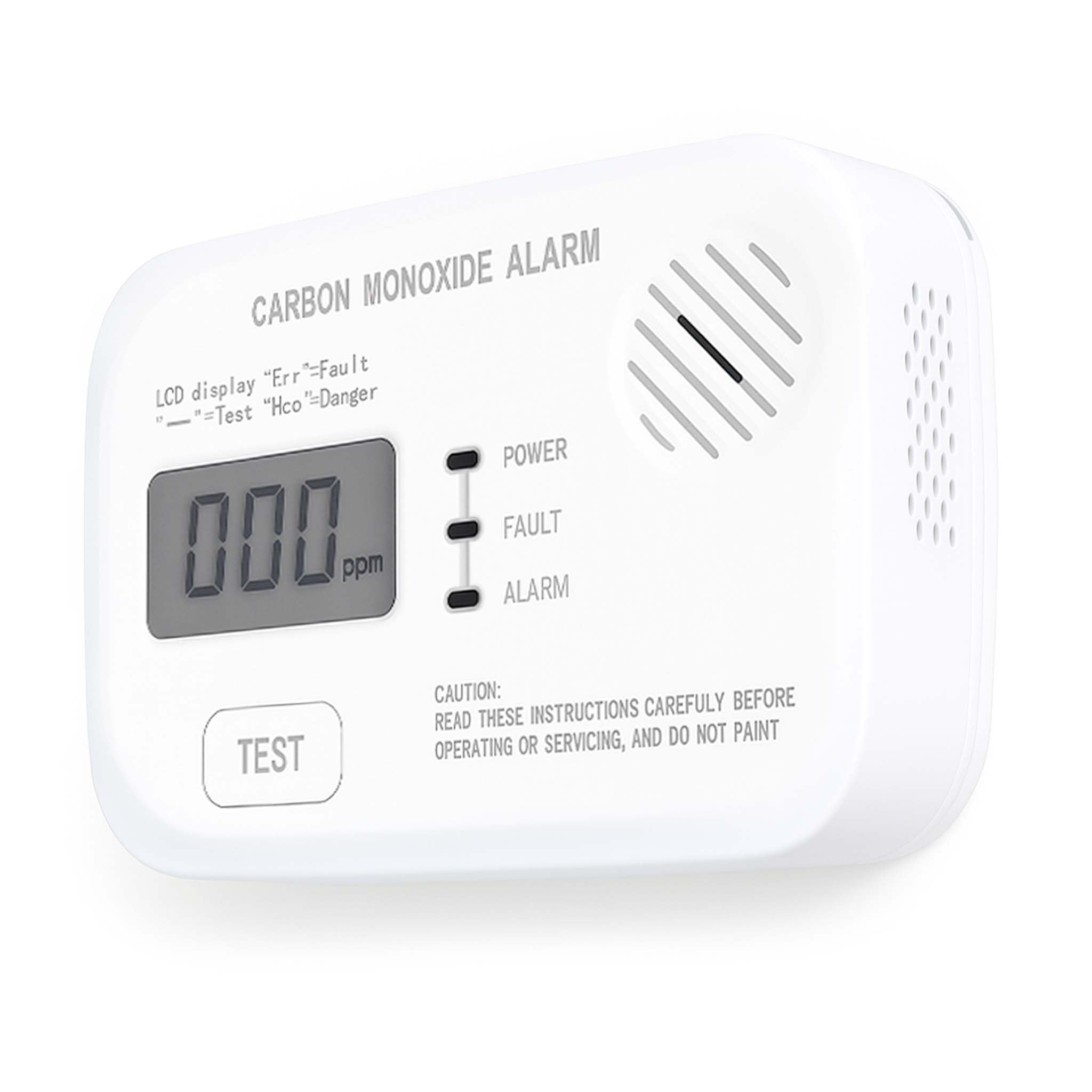 Set 10x Rilevatore monossido di carbonio con display 120 x 74 x 31 mm, allarme CO con batterie sostituibili incluse