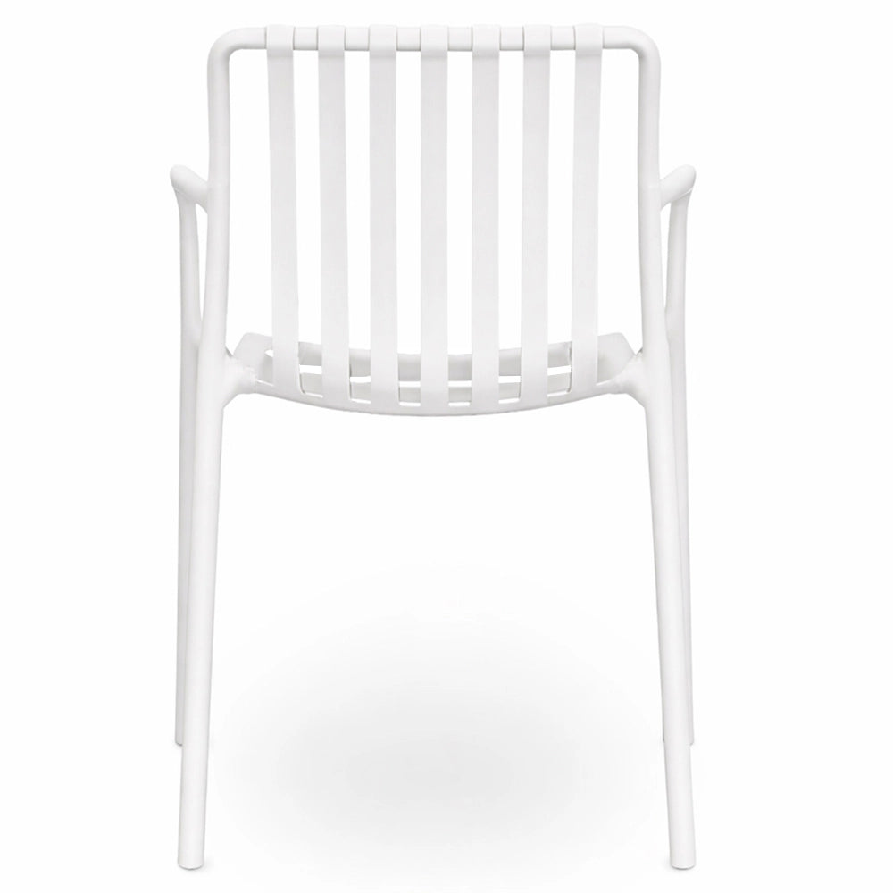 Sedia Iside da esterno in plastica bianca comfort premium con braccioli