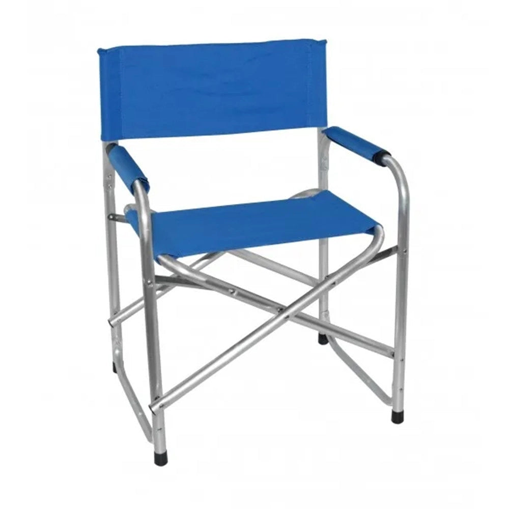 Trade Shop - Sedia Regista Blu In Alluminio Per Mare Pesca Spiaggia Giardino Pieghevole 490005 -