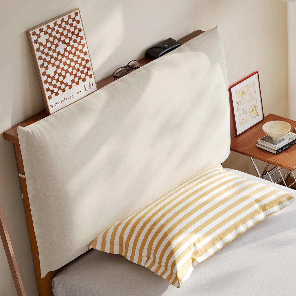 OKWISH Letto Bambino 90×200 cm, Letto Singolo con Schienale Imbottito con Chiusura a Strappo e Piedi Larghi, senza Materasso, Marrone