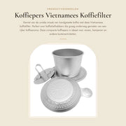 Macchina per caffè portatile - Filtro per caffè del Vietnam - Bicchiere filtro in alluminio - Compatta per viaggi - Caffè più sano - Aroma più ricco