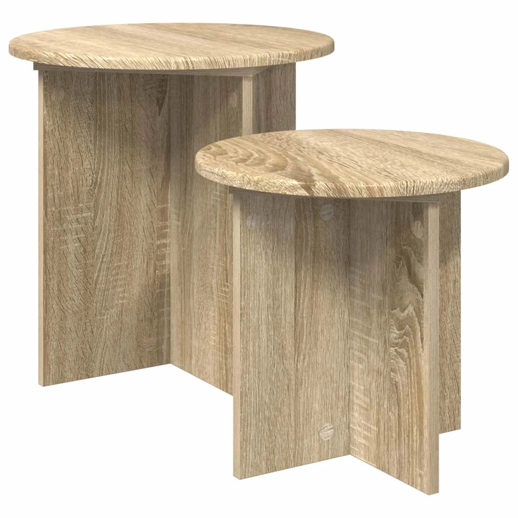 Set tavolini 2 pcs Rovere Sonoma Legno ingegnerizzato