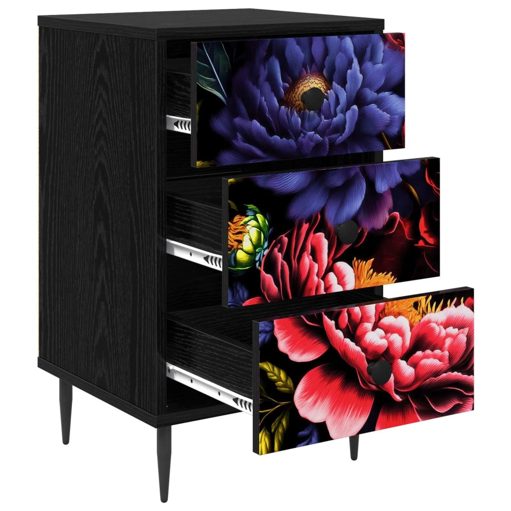 Armadio da Notte KIEL 2 pz Rovere Nero 36 x 33 x 61 cm 8007338