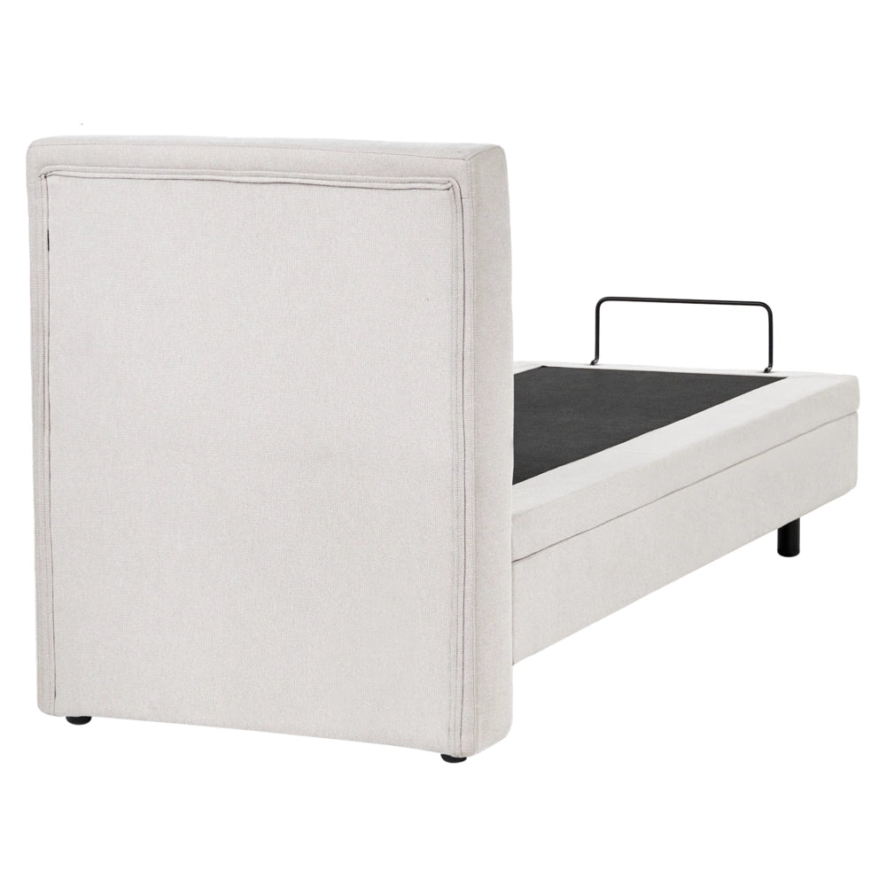 Letto singolo Tessuto beige chiaro Elettrico 80 x 200 cm regolabile tramite telecomando Rivestimento in ciniglia