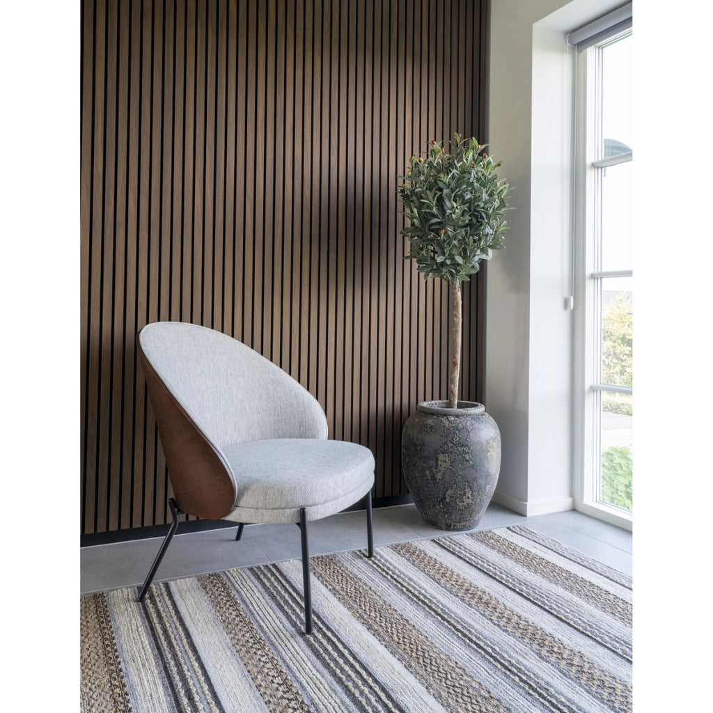 Tappeto Morena in iuta e lana tessuto a mano naturale e grigio 160x230 cm