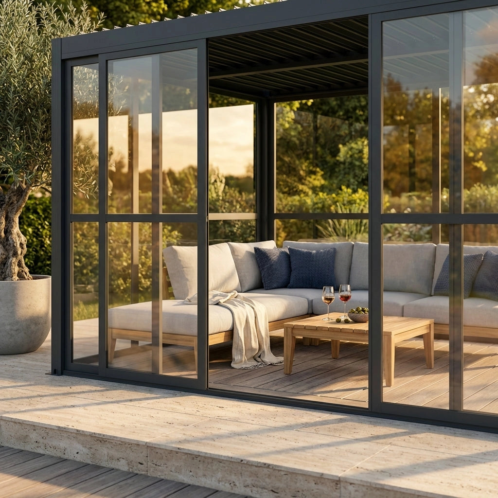 Parete laterale in policarbonato per pergola bioclimatica Tony - TONY