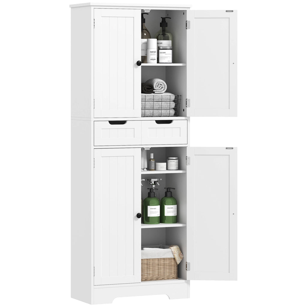 Mobile da bagno con cassetto, ante e ripiano regolabile ¨C Zephmum ¨C Bianco 60x30x160 cm