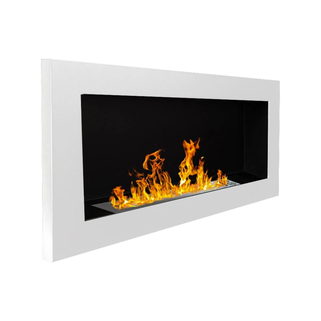 Caminetto Pedaso, Camino a Bioetanolo Capacità 0.75 lt, 90x12x40h cm Bianco