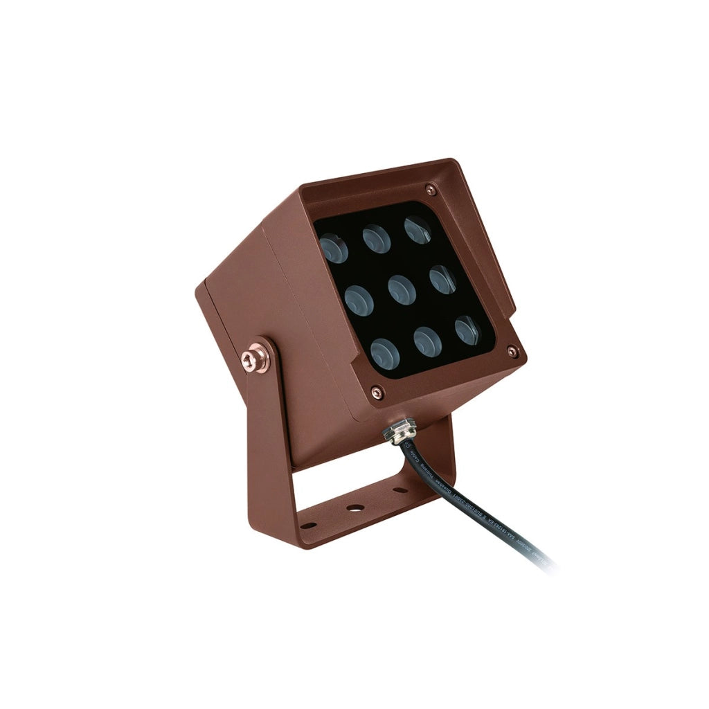 Proiettore LED GES2232 18W Marrone con Staffa IP65, Temperatura Luce Selezionabile 3000K/4000K/6500K - Gea Luce