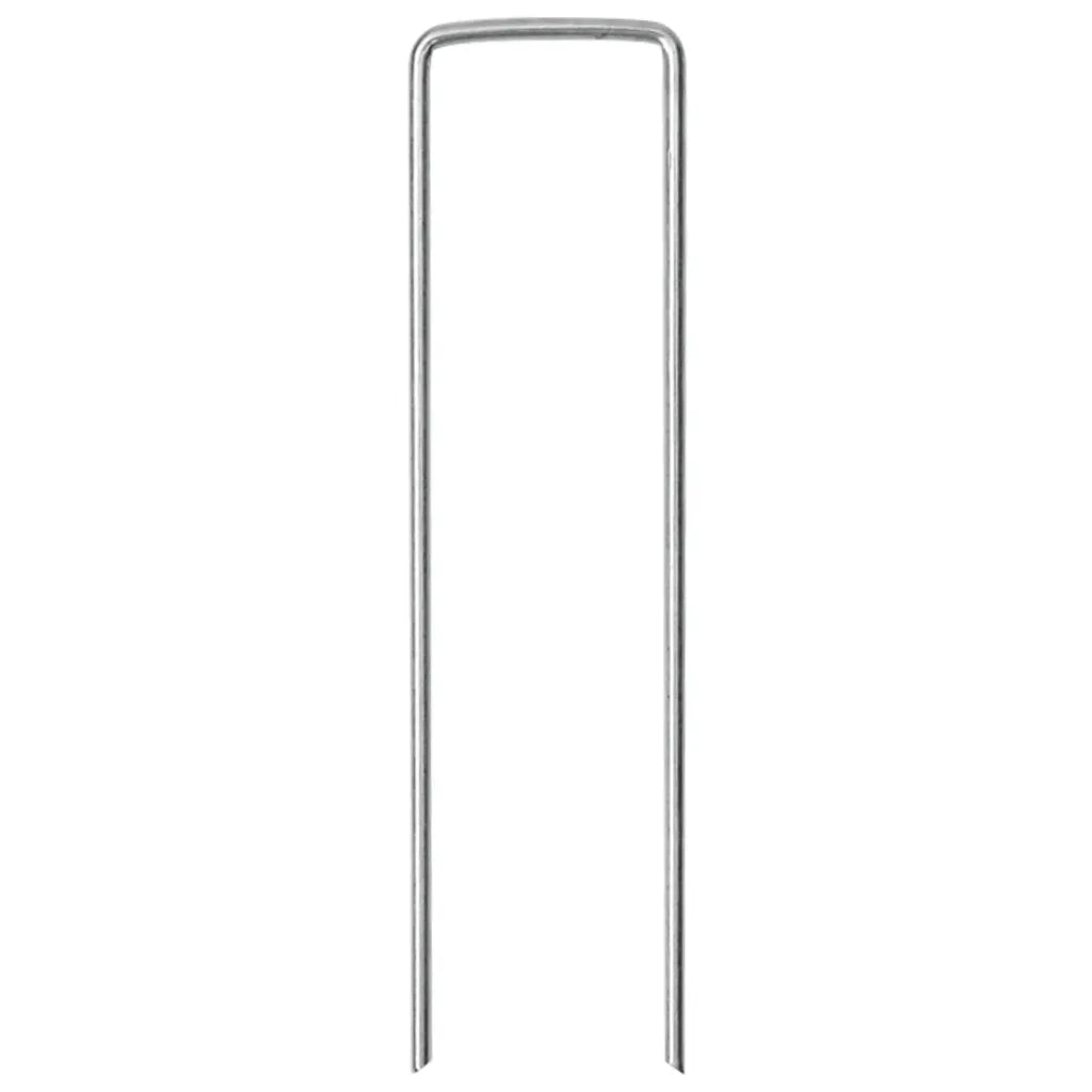 Picchetti da Terra a Forma di U 25pz 15x3,5 cm Acciaio Zincato