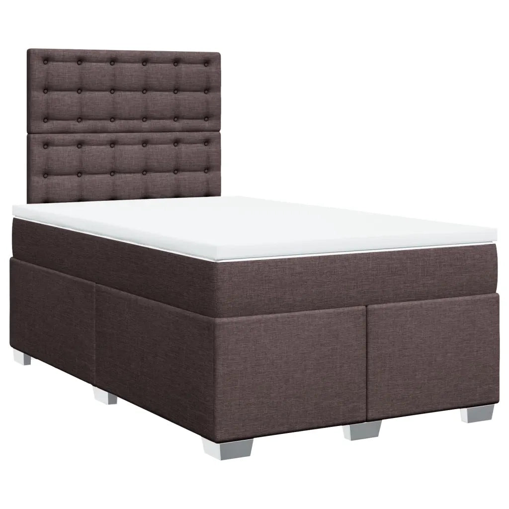vidaXL Giroletto a Molle con Materasso Marrone Scuro 120x200cm Tessuto