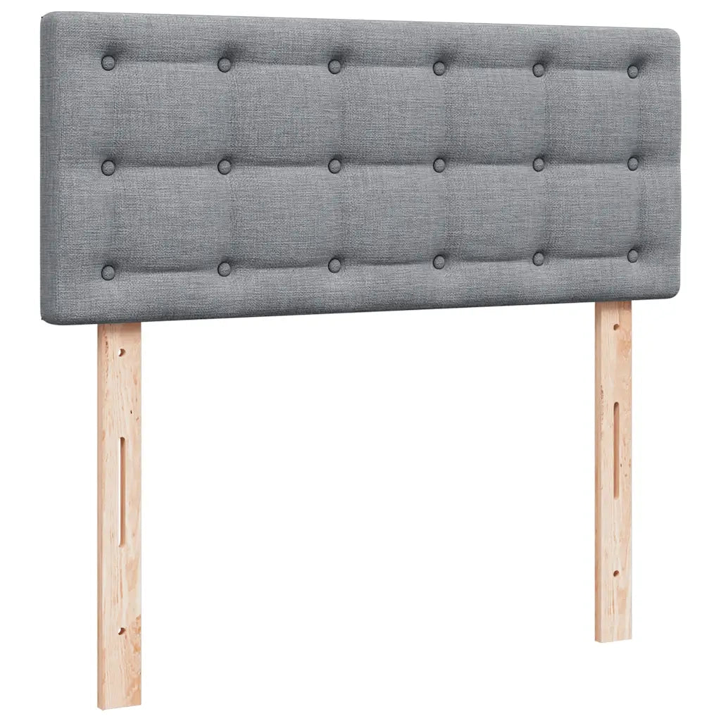 Giroletto a Molle con Materasso Grigio Chiaro 120x190cm Tessuto
