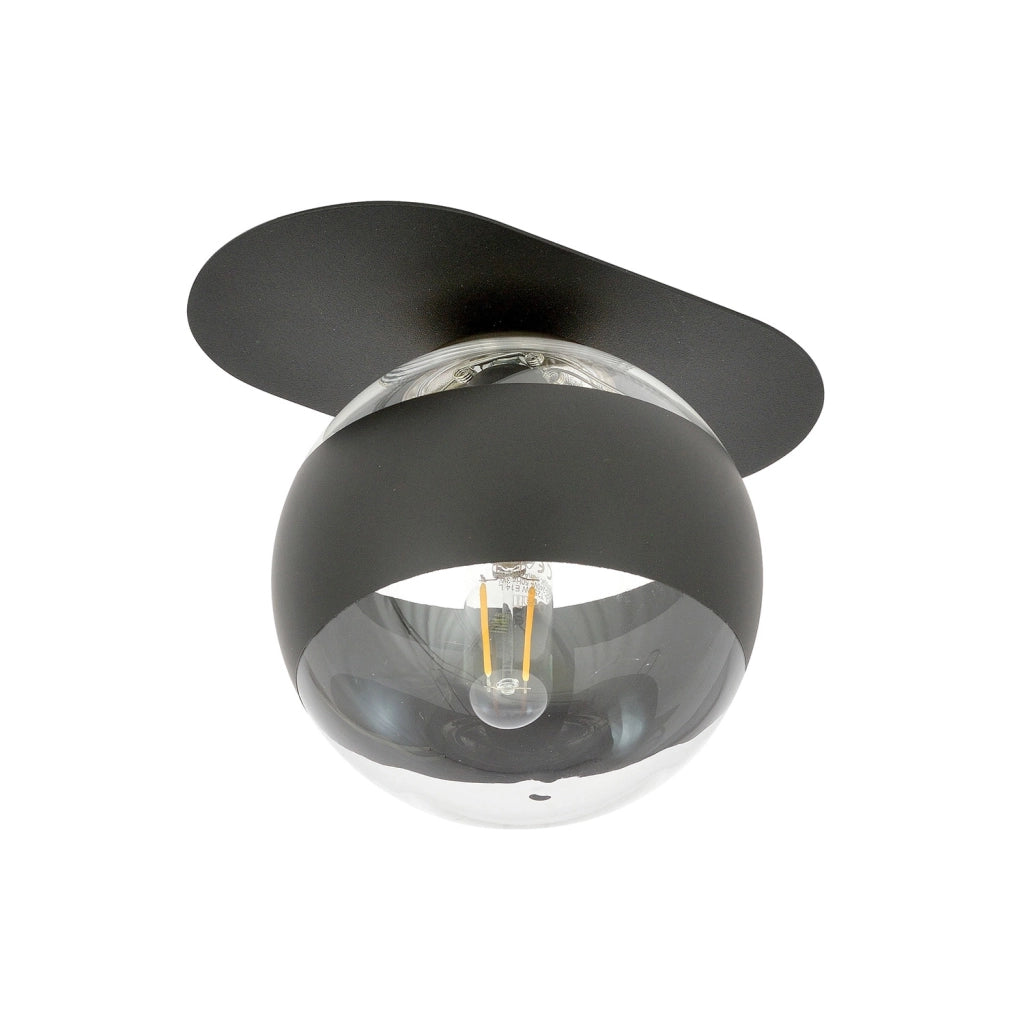 Plafoniera Minimal Teia Acciaio Nero 1 Luce E14 Ip20
