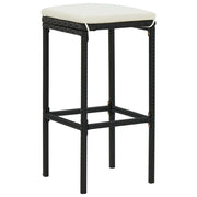Sgabelli da Bar con Cuscini 6 pz Neri in Polyrattan 313449
