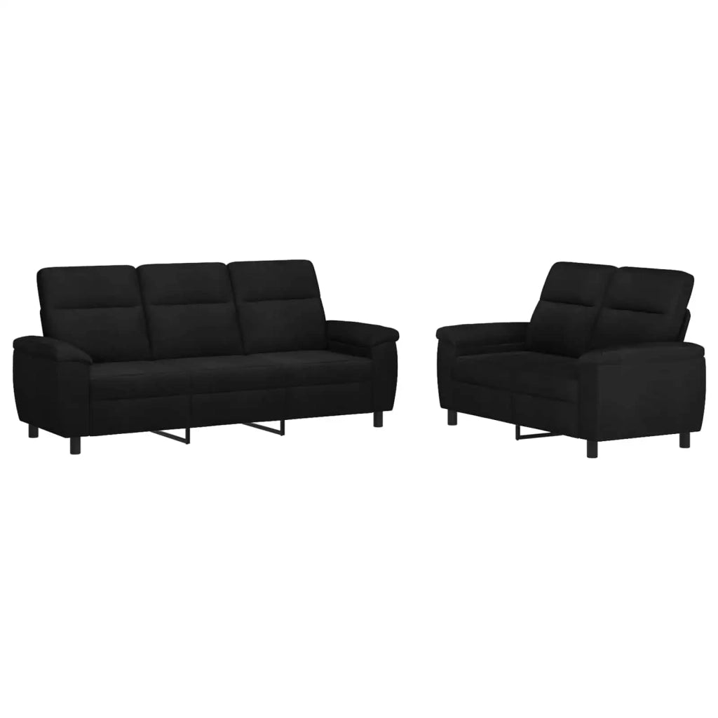 Set di divani 2 pcs Nero Tessuto 3430691