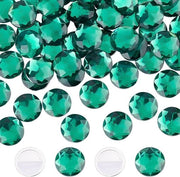 60 pezzi di decorazioni in cristallo di vetro circolari a forma di cerchio da 20mm, adesivi, con gemme di plastica grandi, per costume e cosplay.