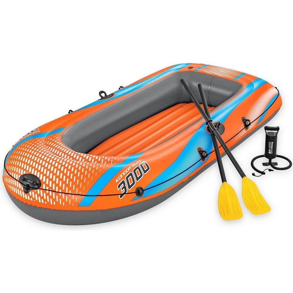 Trade Shop - Canotto Gonfiabile Kondor Elite 3000 246x122x45cm Con Remi Pompa Fiume Lago 61145 -