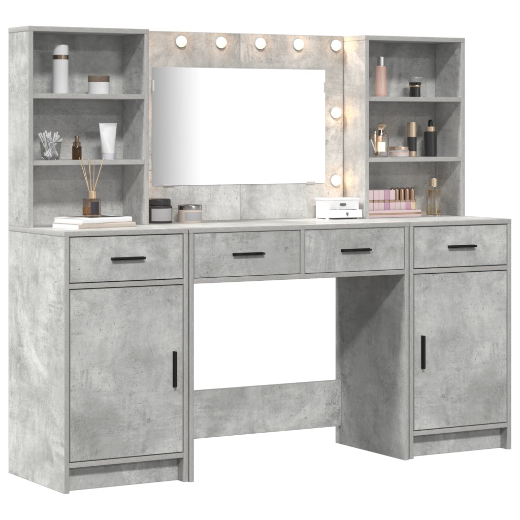 Set di toeletta 3 pezzi  Grigio cemento Legno ingegnerizzato