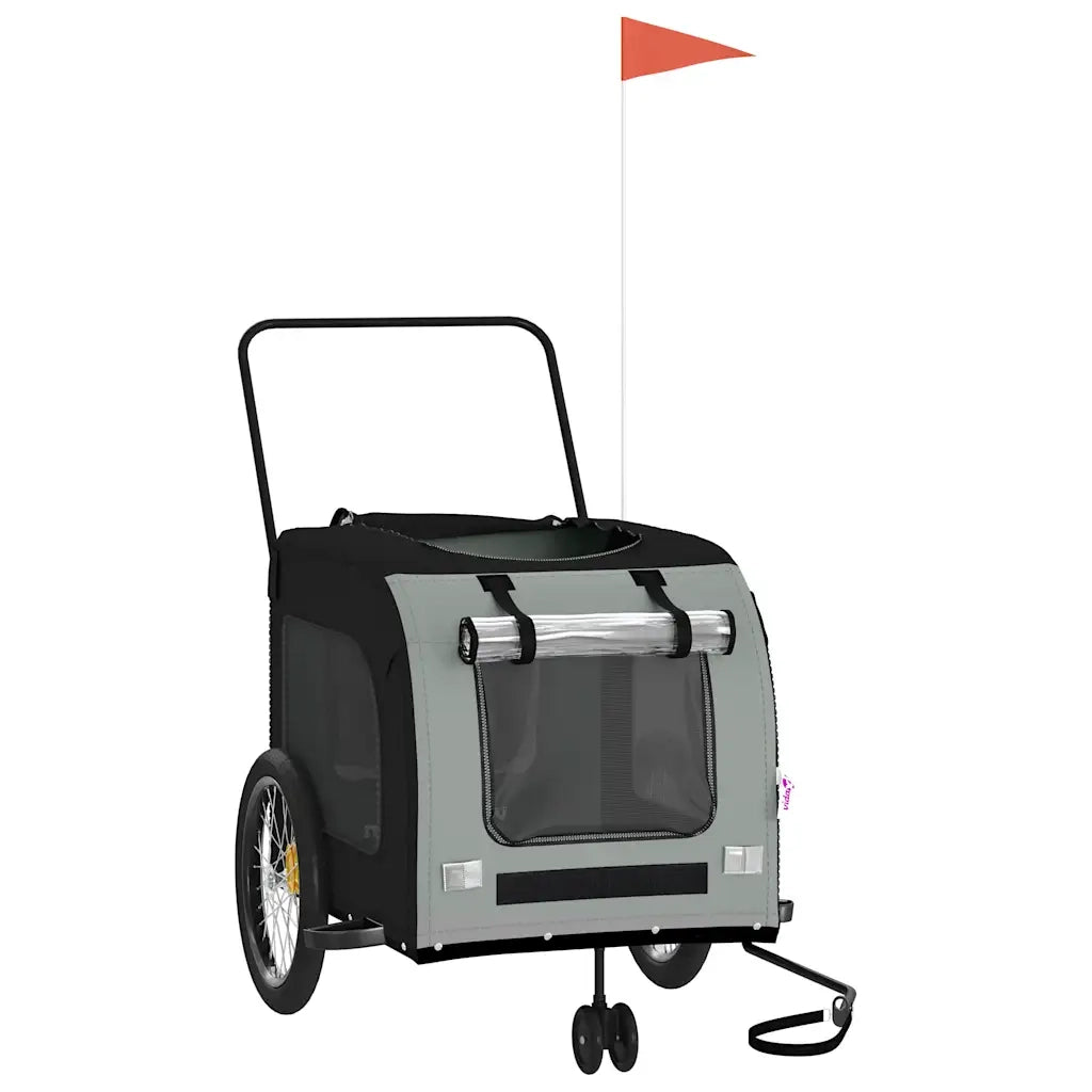 Rimorchio da Bici per Animali Nero e Grigio Oxford e Ferro CFW9244892