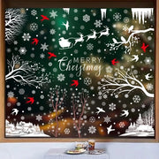 reni, fiocchi di neve, adesivi statici, colibrì, casette di neve e adesivi di vetro con "Buon Natale" (371 elementi)
