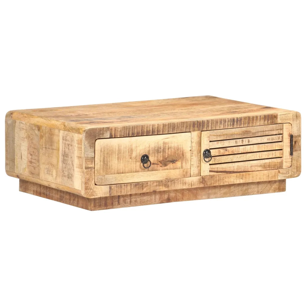 Tavolino da Salotto 90x60x29 cm in Legno di Mango Grezzo 320458