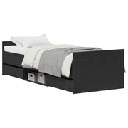 Letto singolo | Letto per adulti | Struttura del letto con testiera Rovere Nero 193 x 78 x 50 cm
