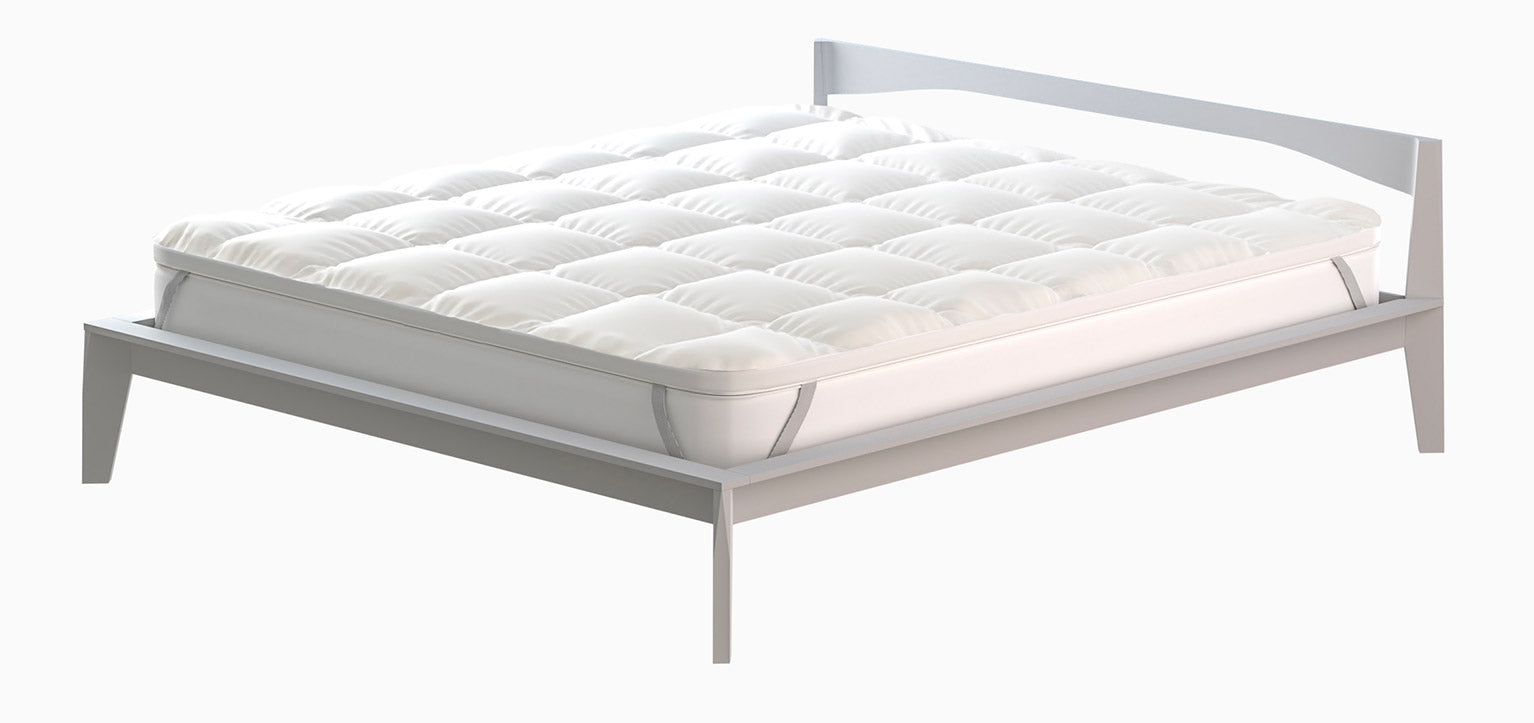 Topper Singolo Trapuntato 600 gr/mq con Elastici Plus Bianco