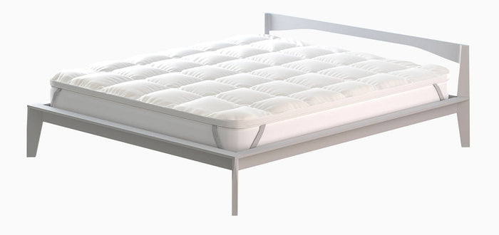 Topper Matrimoniale Trapuntato 600 gr/mq con Elastici Plus Bianco