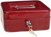 Cassa di Deposito Segreta con Cassa per Monete - 20x16x9 cm - Incluso Chiave - Rosso