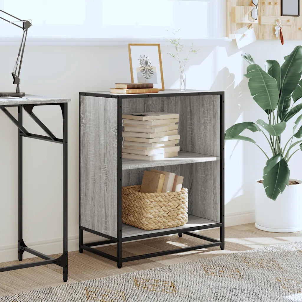 Libreria Grigio Sonoma 60x35x76 cm in Legno Multistrato