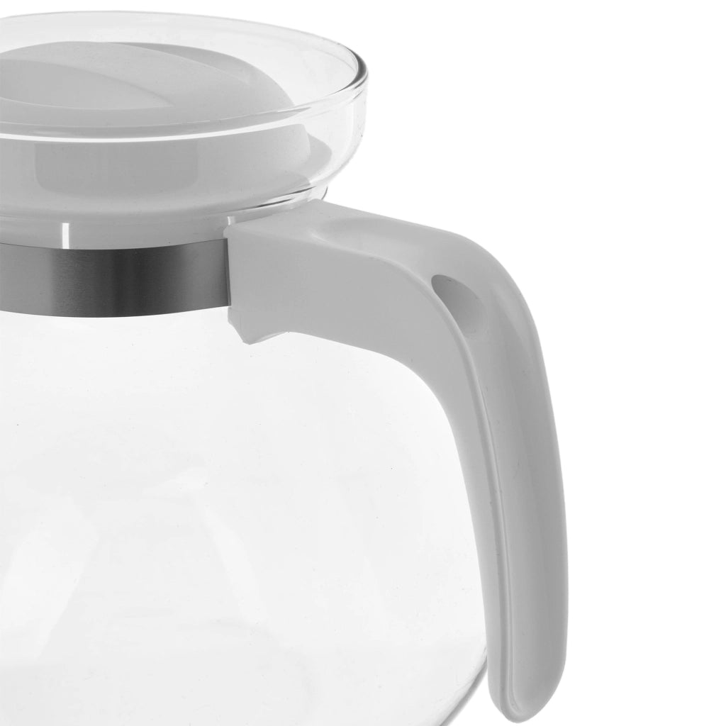 KADAX Brocca in vetro per tè e caffè da 1,7 l, resistente al calore, con coperchio, colore bianco.
