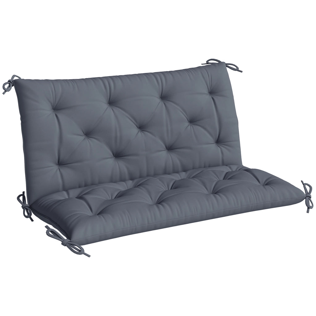 Cuscino per Panchina 2 Posti con Schienale ¨C Zephmum ¨C Grigio 100x98x8 cm