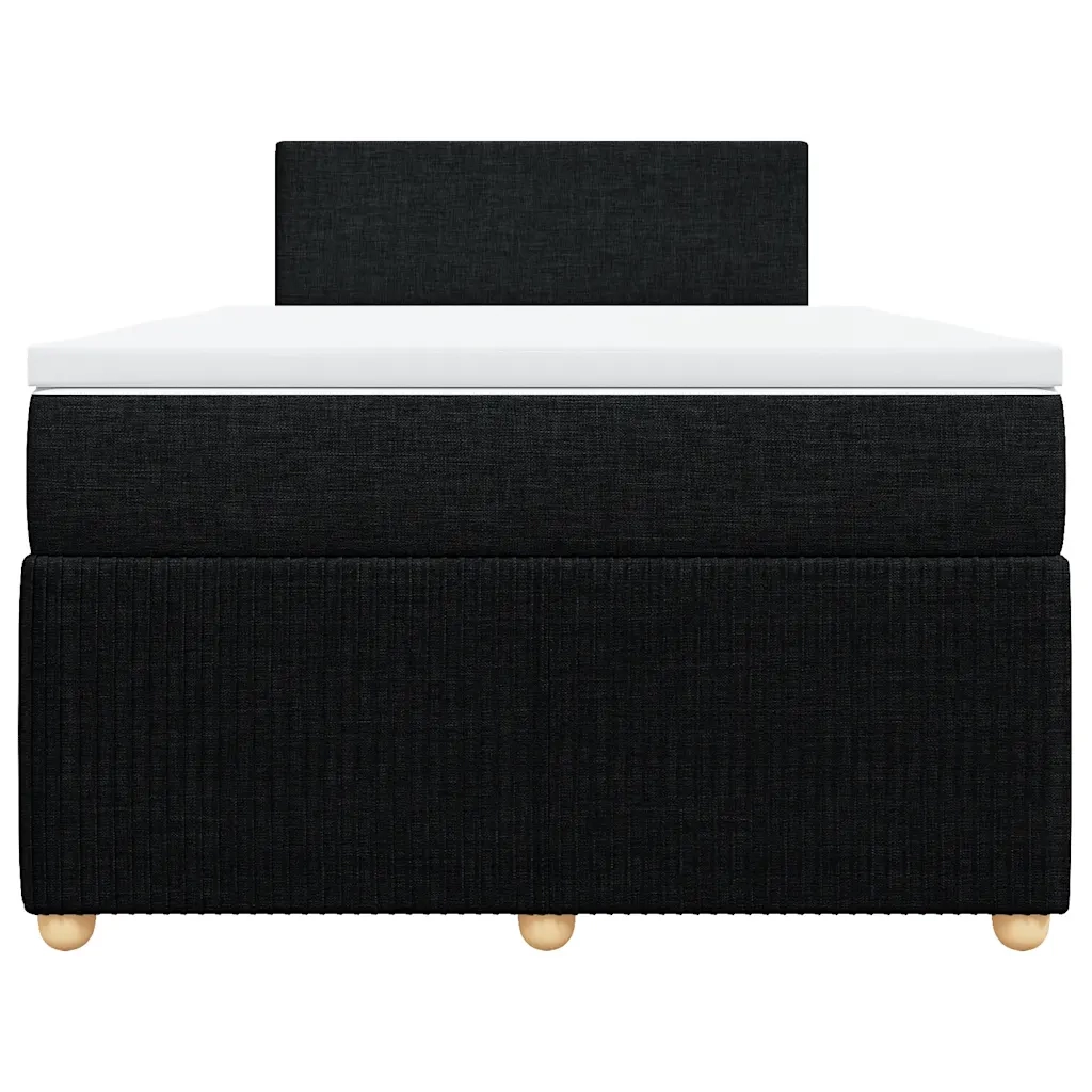 Giroletto a Molle con Materasso Nero 120x200 cm in Tessuto